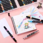Marcador Metálico Canetinha Glitter Ponta Dupla Desenhos-SLX-123