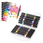 Marcador Metálico Canetinha Glitter Ponta Dupla Desenhos-SLX-123