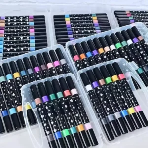 Marcador Metálico Canetinha Glitter Ponta Dupla Desenhos-SLX-123